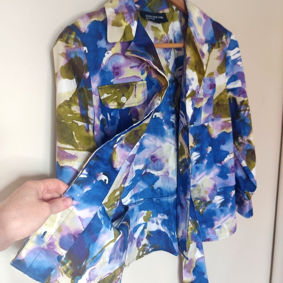 Watercolor tie waist blouse - Picture 5 of 8
